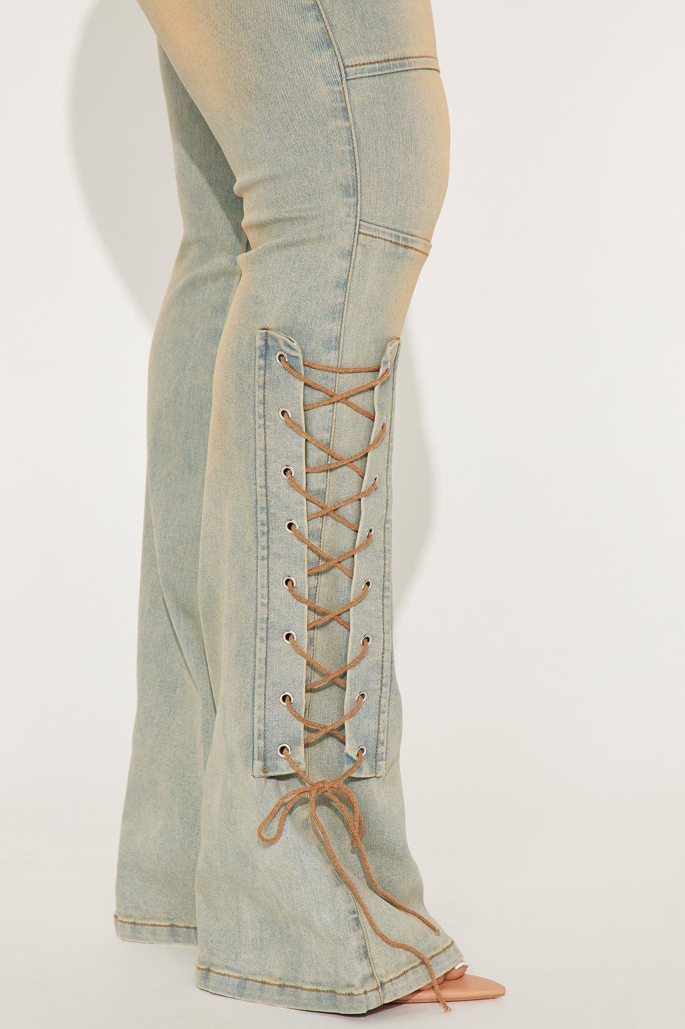 Tongue Tied Tinted Flare Jeans - Vintage Wash Product Image