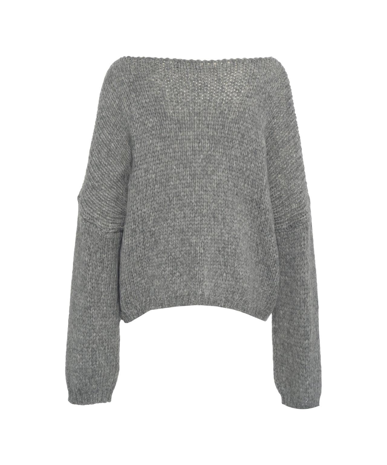 Knit sweater with bateau neck Product Image
