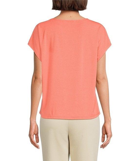 Investments Petite Size Cap Sleeve Boat Neck Rory Knit Tee Product Image