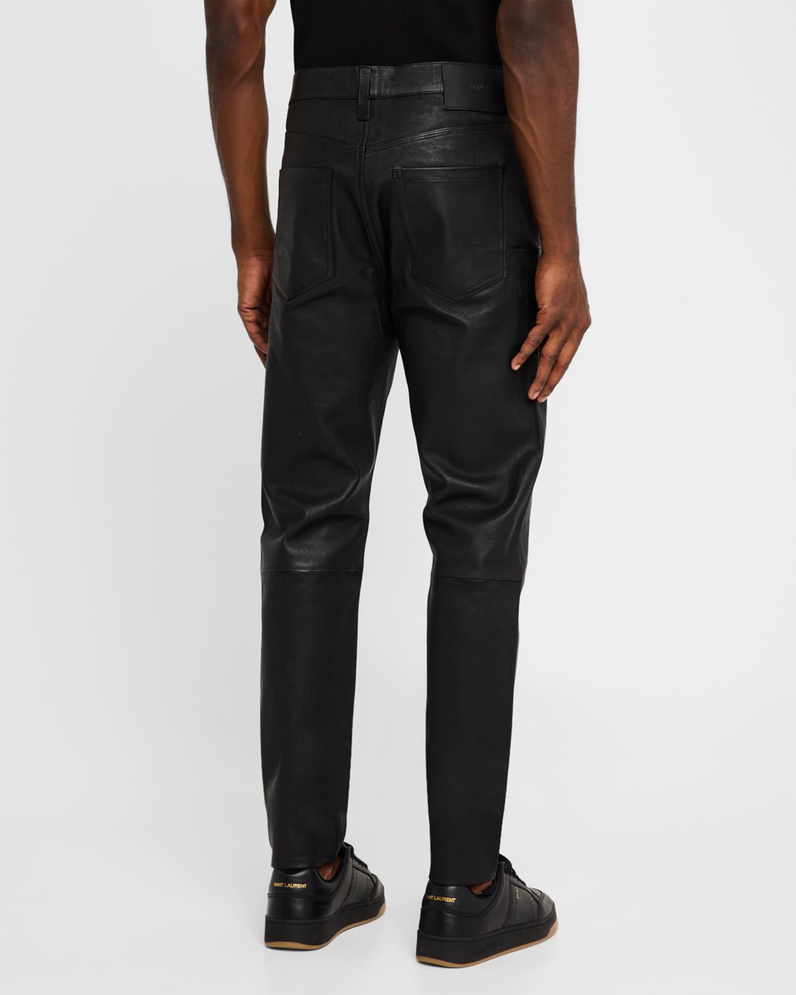 Mens Stretch Leather Skinny Pants Product Image