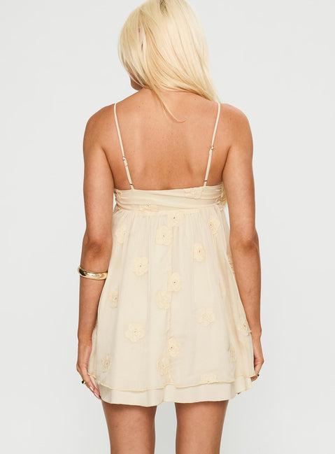 Sparks Fly Mini Dress Cream Product Image