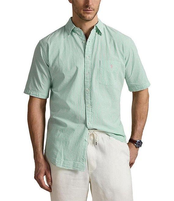 Polo Ralph Lauren Big & Tall Stripe Seersucker Short Sleeve Woven Shirt Product Image