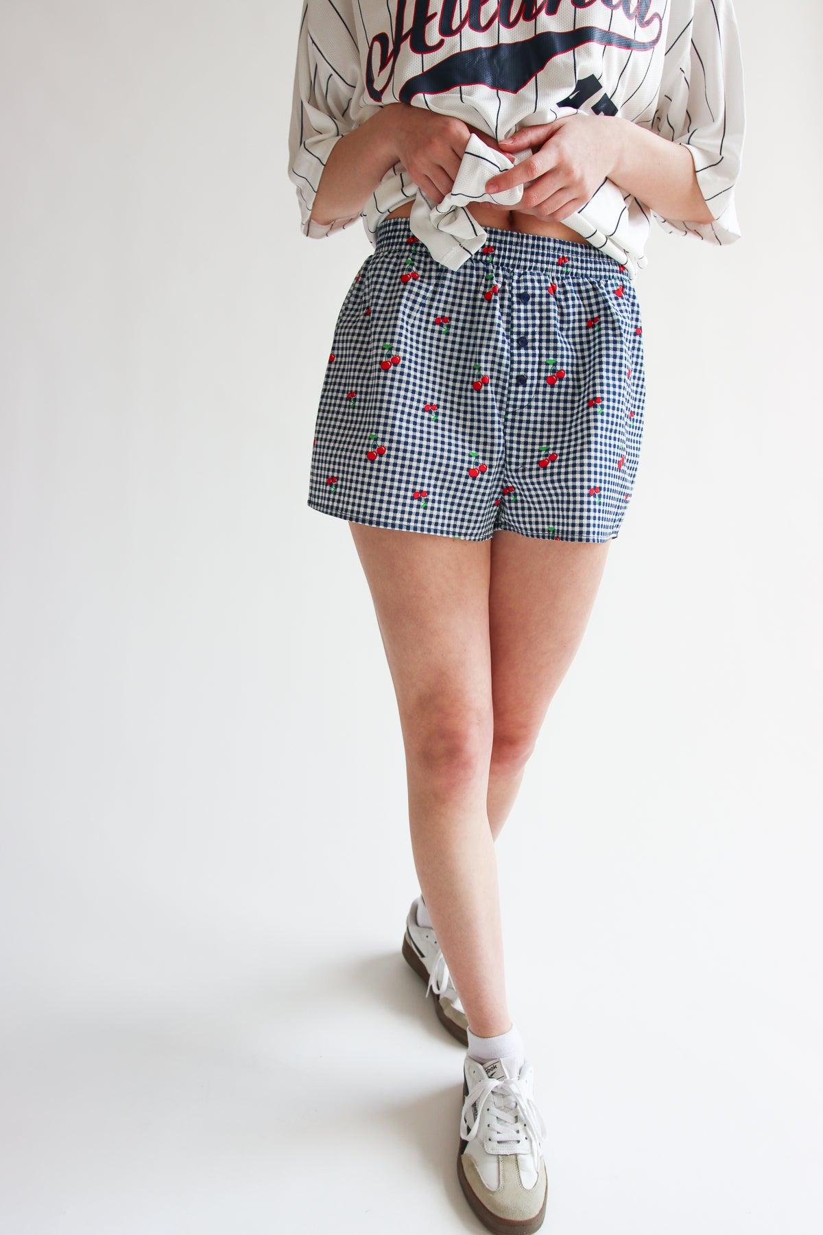 Printed Gingham Boxer Shorts Product Image