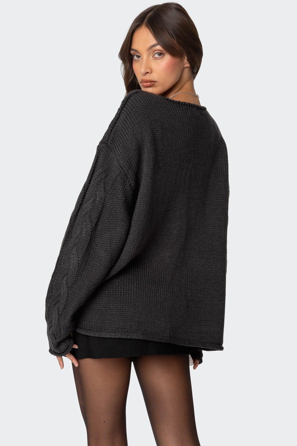 Inga Oversized Cable Knit Sweater Product Image