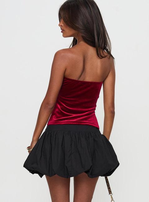 Marentino Bubble Hem Mini Skirt Black Product Image