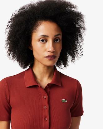 Long Ribbed Cotton Polo Dress Product Image