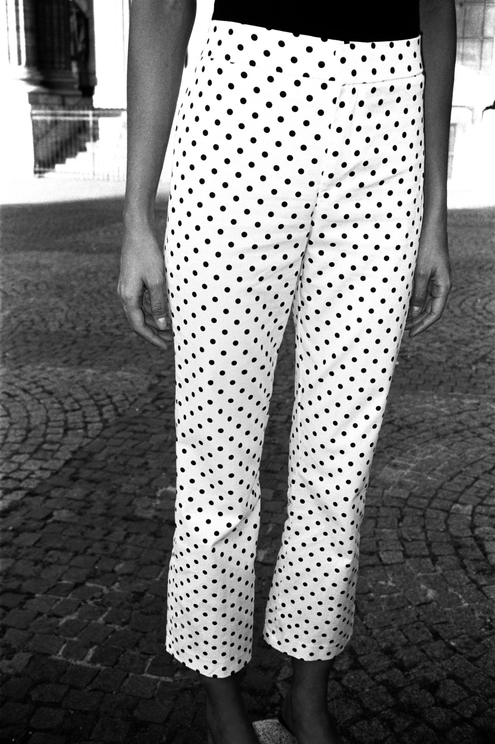 POLKA DOT MINI FLARE PANTS Product Image