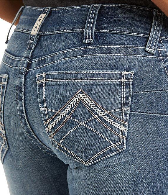 Ariat Stretch Denim Mid Rise Straight Leg Jeans Product Image