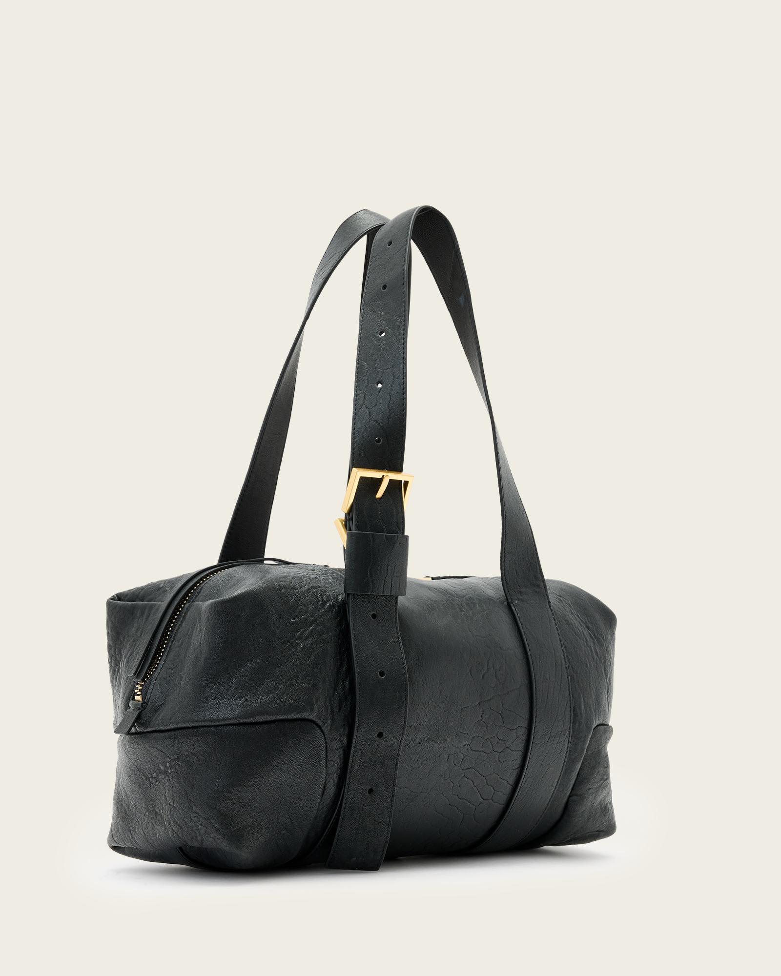 Ares Grain Leather Shoulder Bag Black | ALLSAINTS US Product Image
