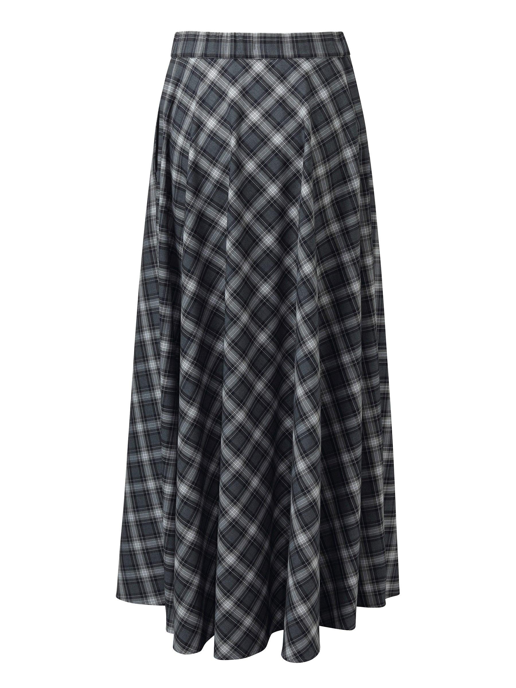 Plaid Women A-Line Skirt With Scrunchie Product Image