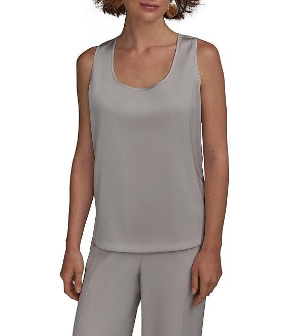 Donna Karan Scoop Neck Sleeveless Charmeuse Cami Product Image