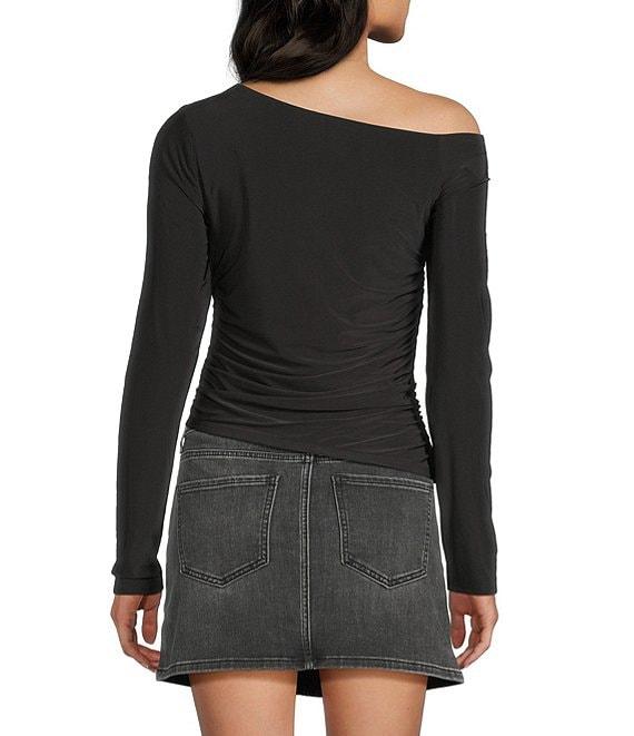 Moa Moa Off The Shoulder Long Sleeve Asymmetrical Hem Top Product Image