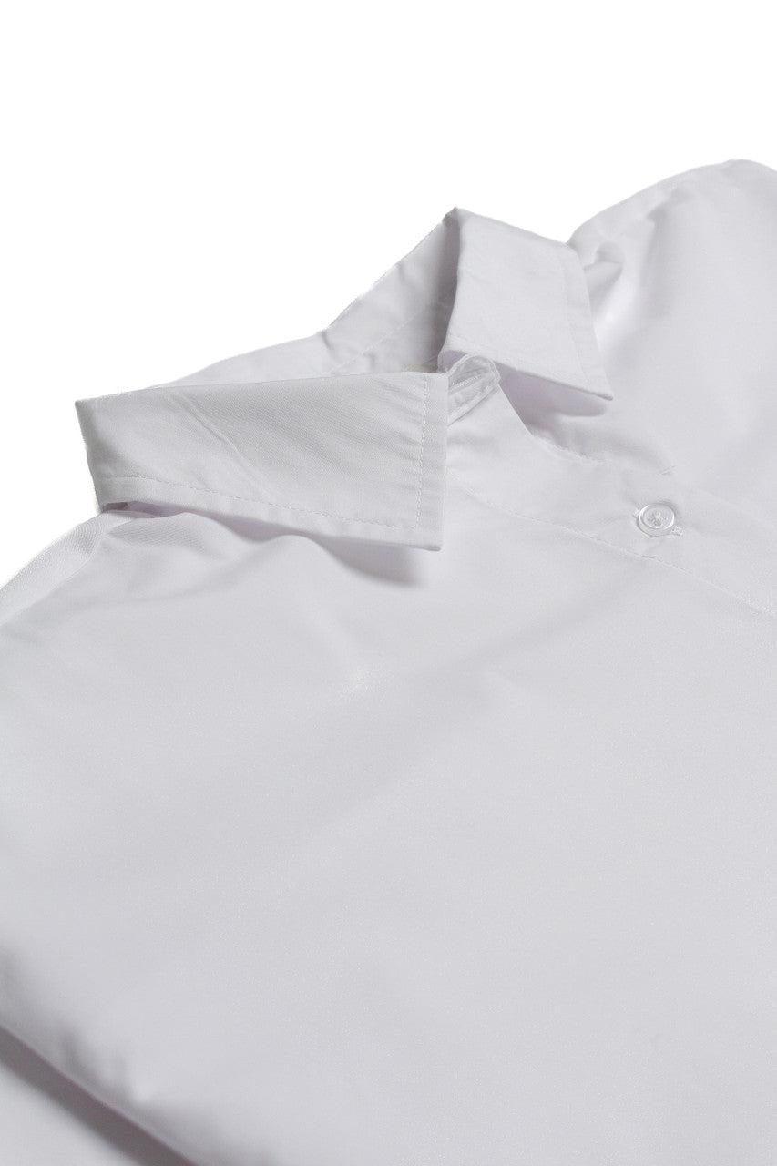 Oversized White Long Sleeve Button Up Shirt Product Image