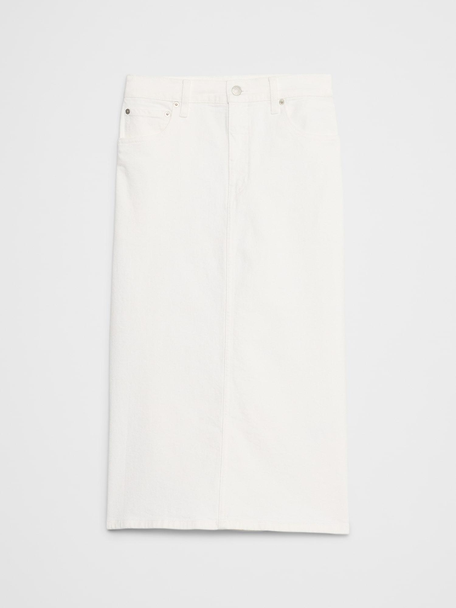 Denim Midi Pencil Skirt Product Image
