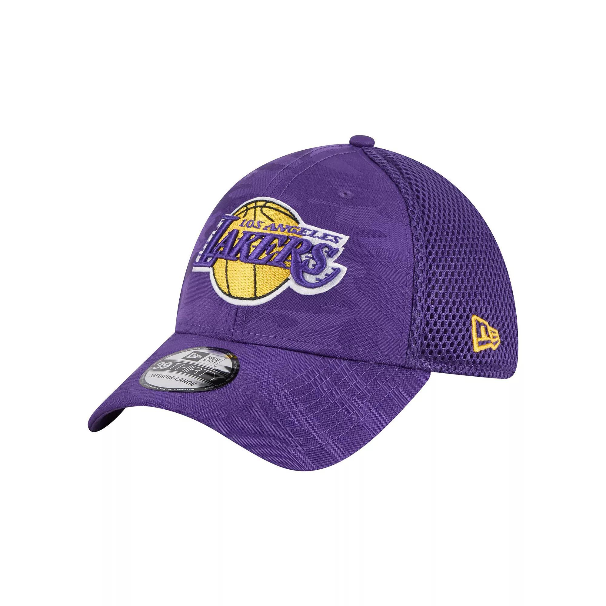 Men's New Era Purple Los Angeles Lakers Subtle Camo 39THIRTY Flex Hat,  Product Image