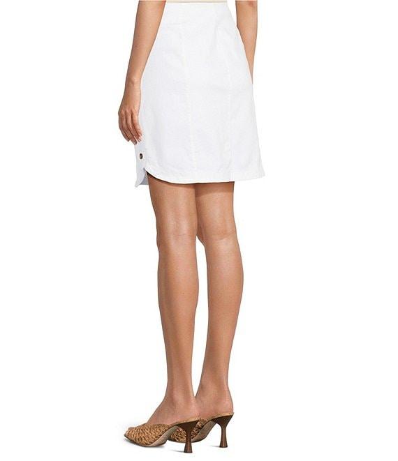 Intro Petite Size Nia Denim Button Hem Pull-On Skort Product Image