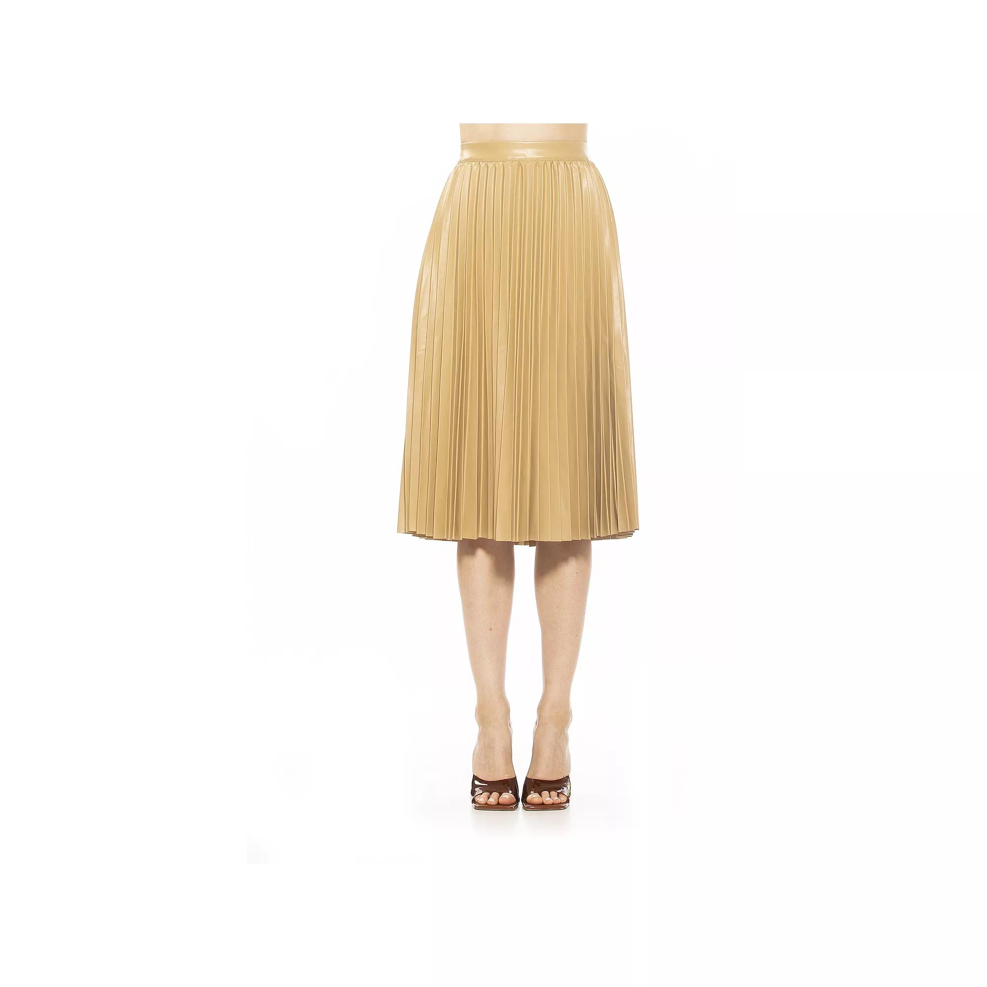 Women's Alexia Admor Luca Leather Midi Skirt,  Product Image