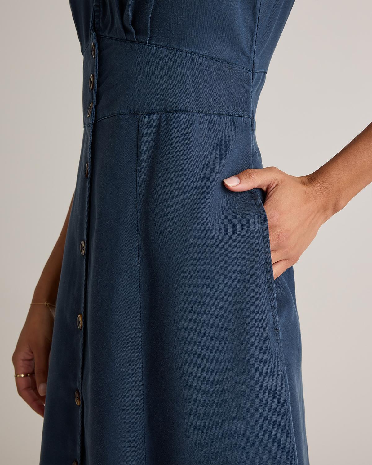 Quince | Women's Vintage Wash Tencel Button Front Midi Dress Product Image