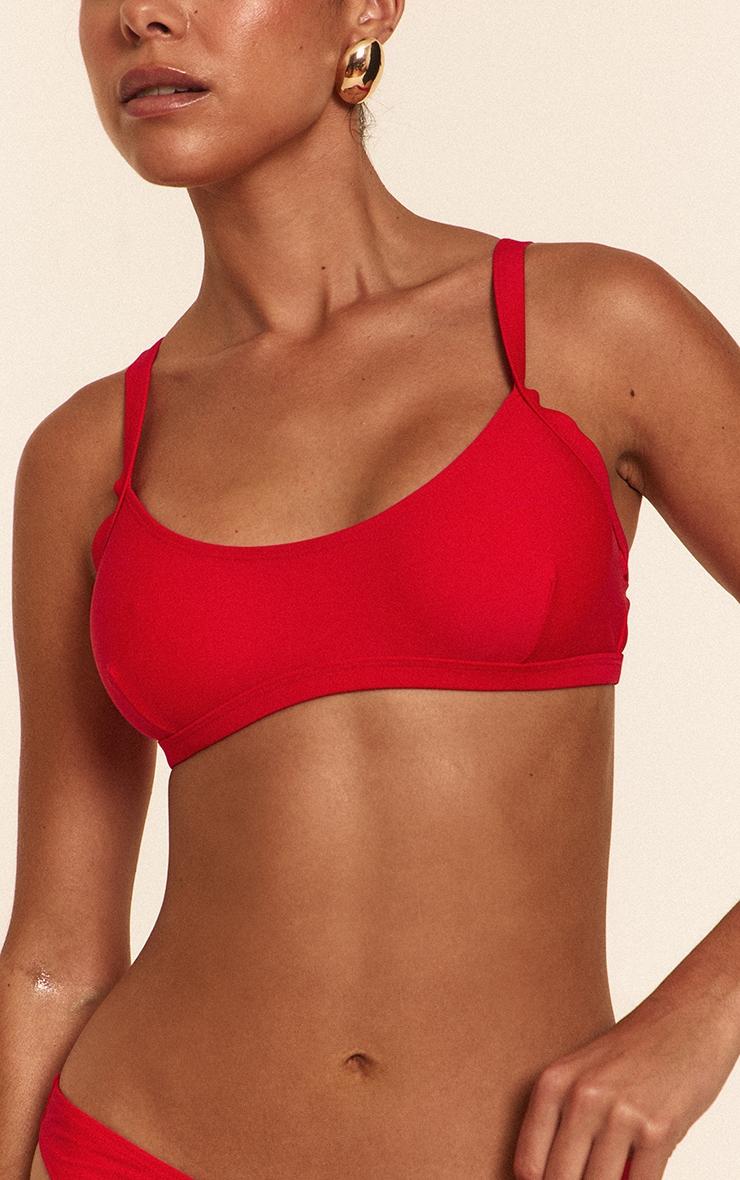 Red Scoop Bikini Top Product Image