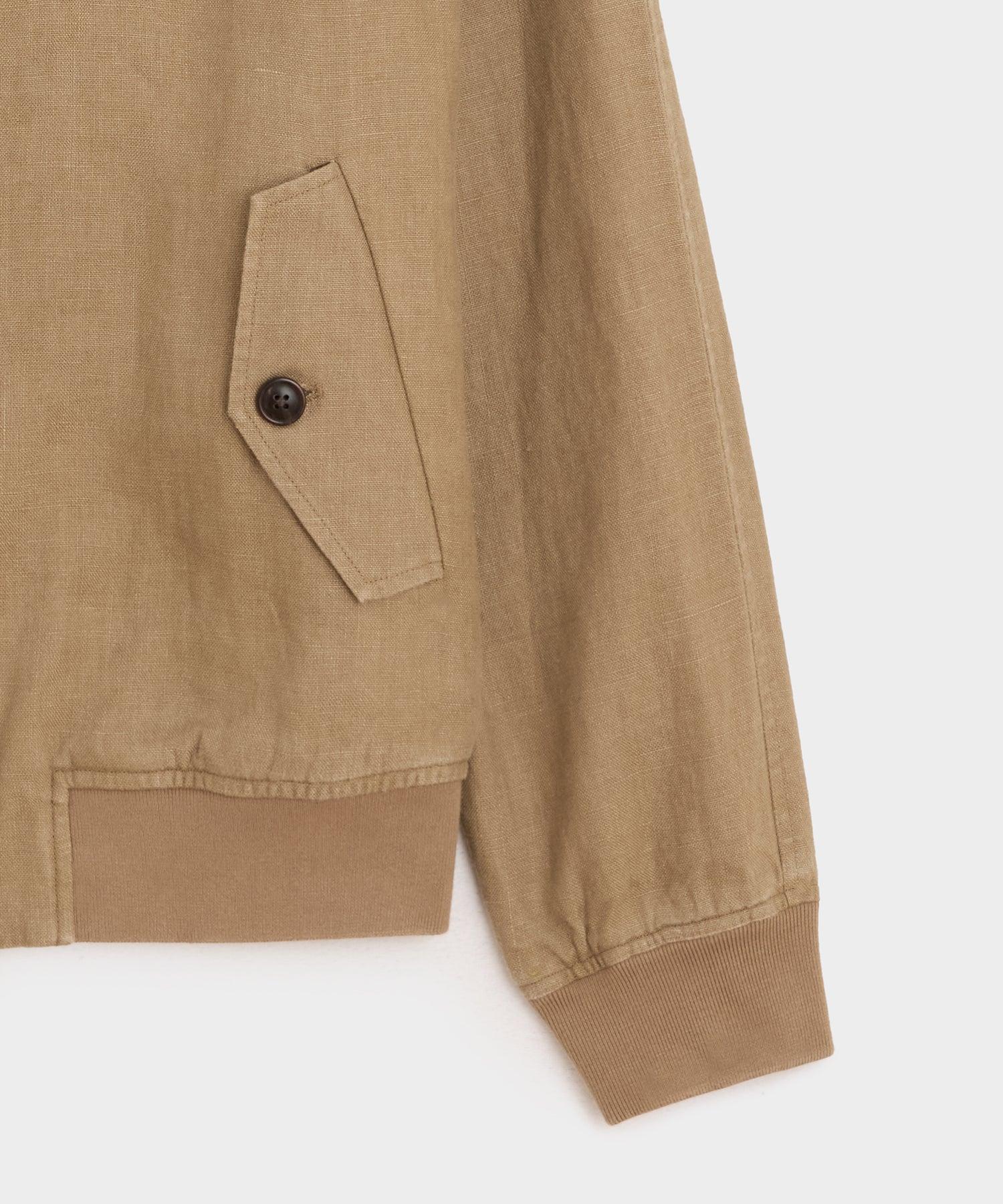 Cropped Linen Harrington Jacket Product Image