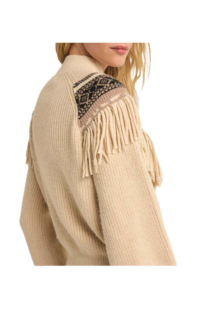 North Fringe Sweater- Stone Product Image