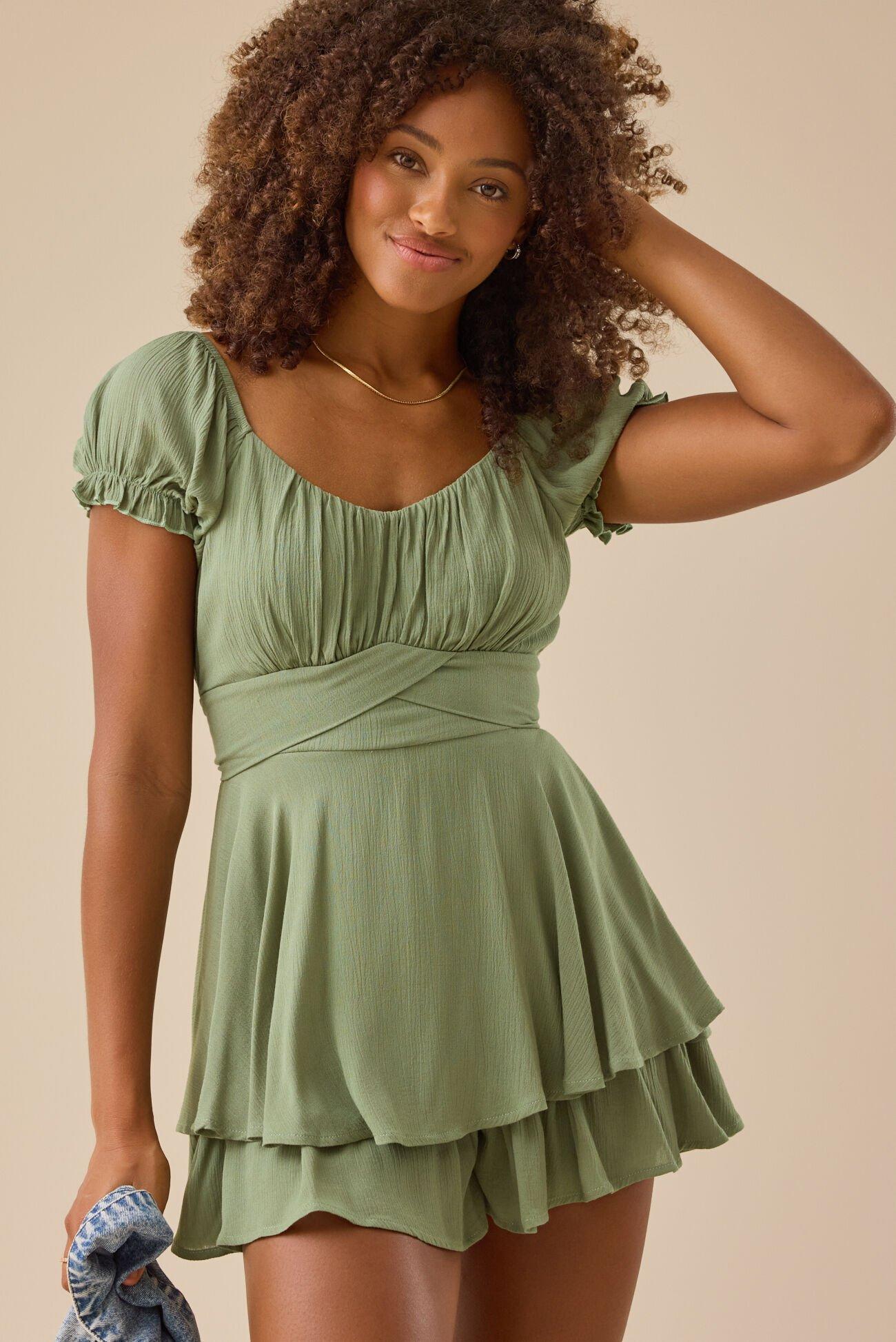 Haisley Layered Crossover Romper Product Image