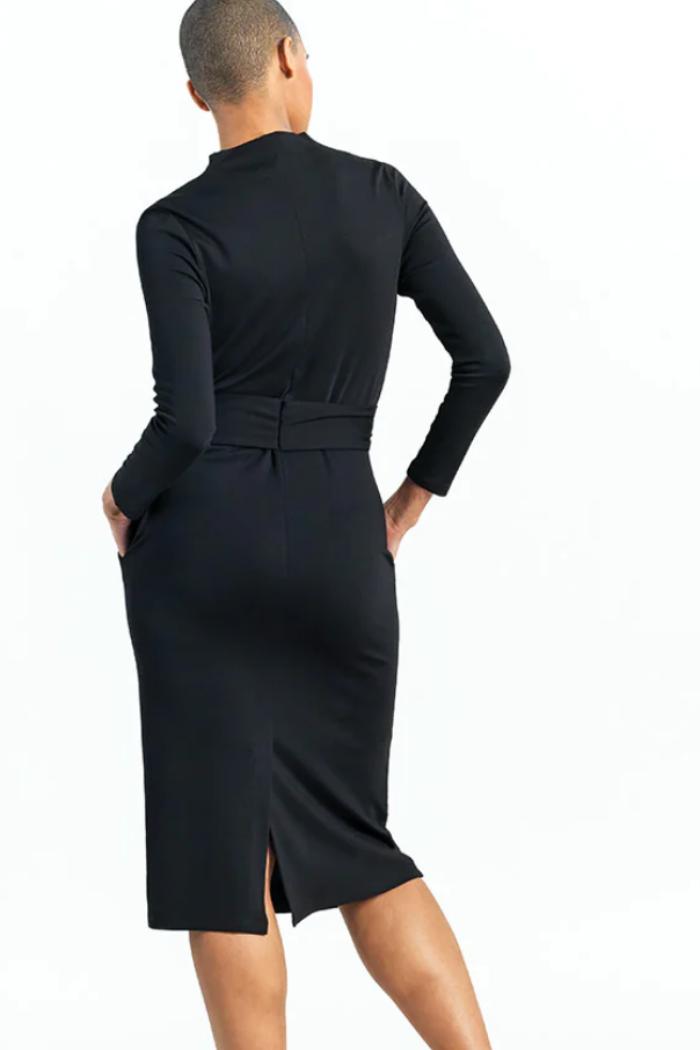 Ponte Drape Neck Dress Product Image