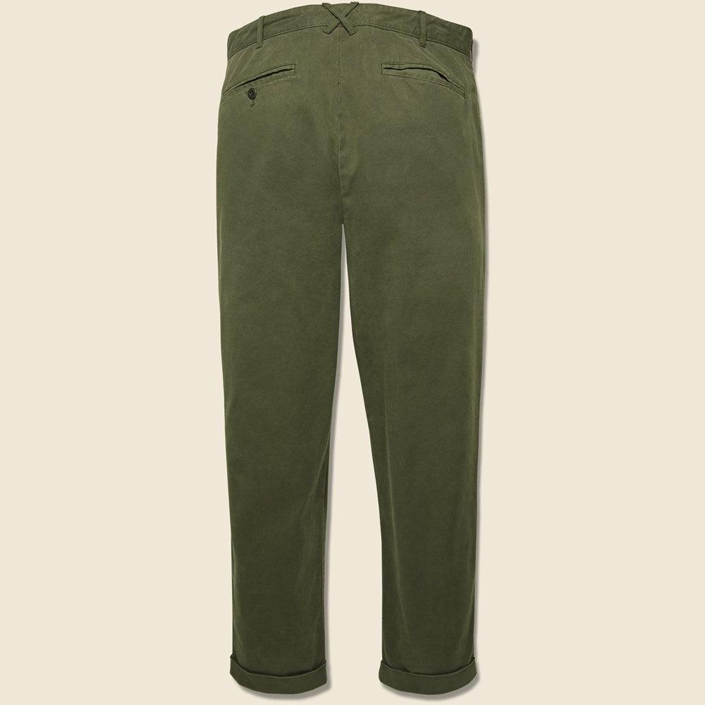 Standard Pleated Chino - Olive Product Image
