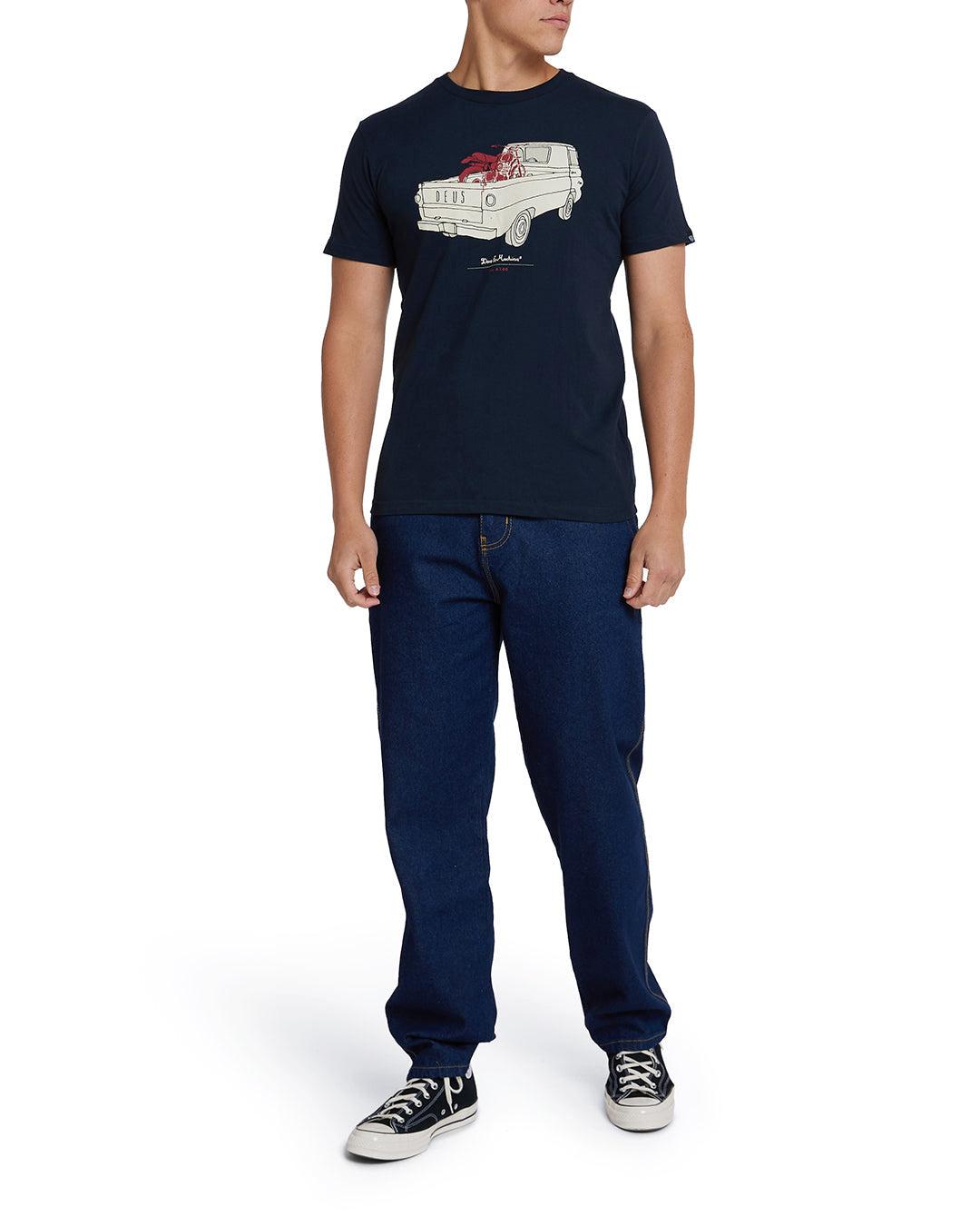 The A100 Tee - Navy Product Image