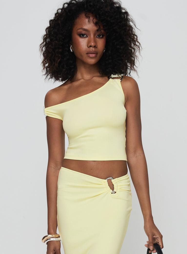 Rios One Shoulder Top Cream Product Image