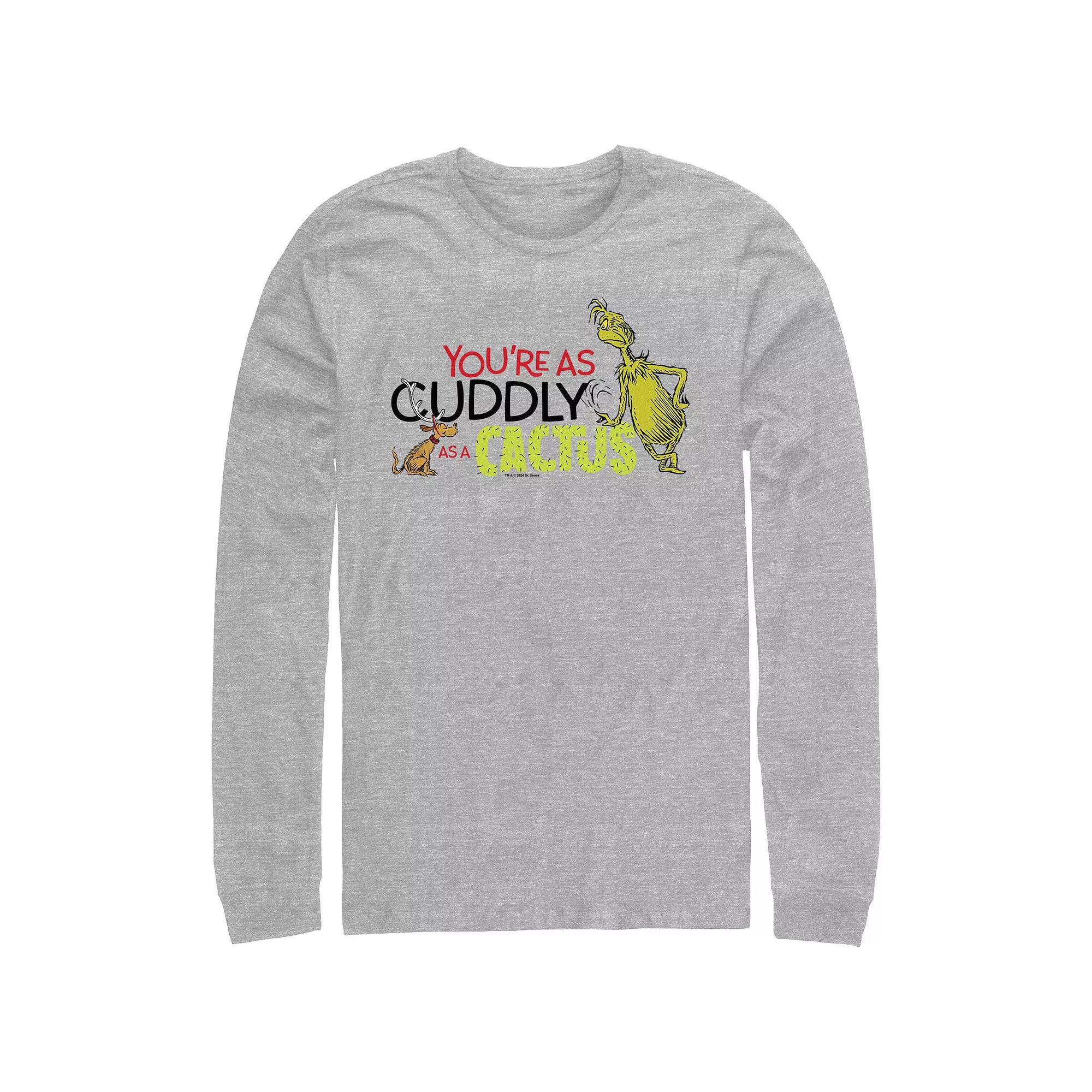 Big & Tall Dr. Seuss Grinch Cuddly As A Cactus Long Sleeve Graphic Tee, Men's,  Product Image