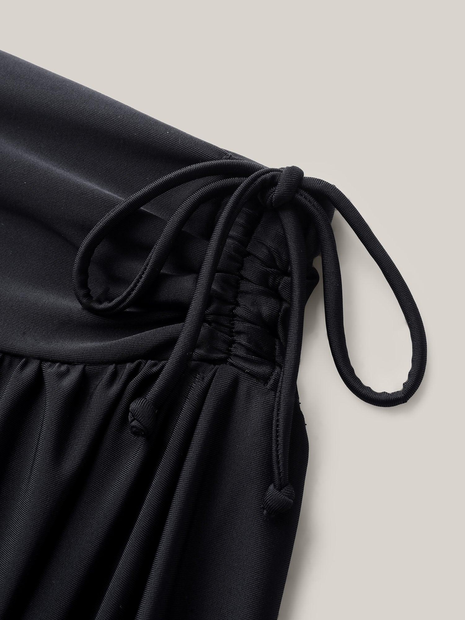 Side Drawstring A-Line Mini Swim Skirt Female Product Image