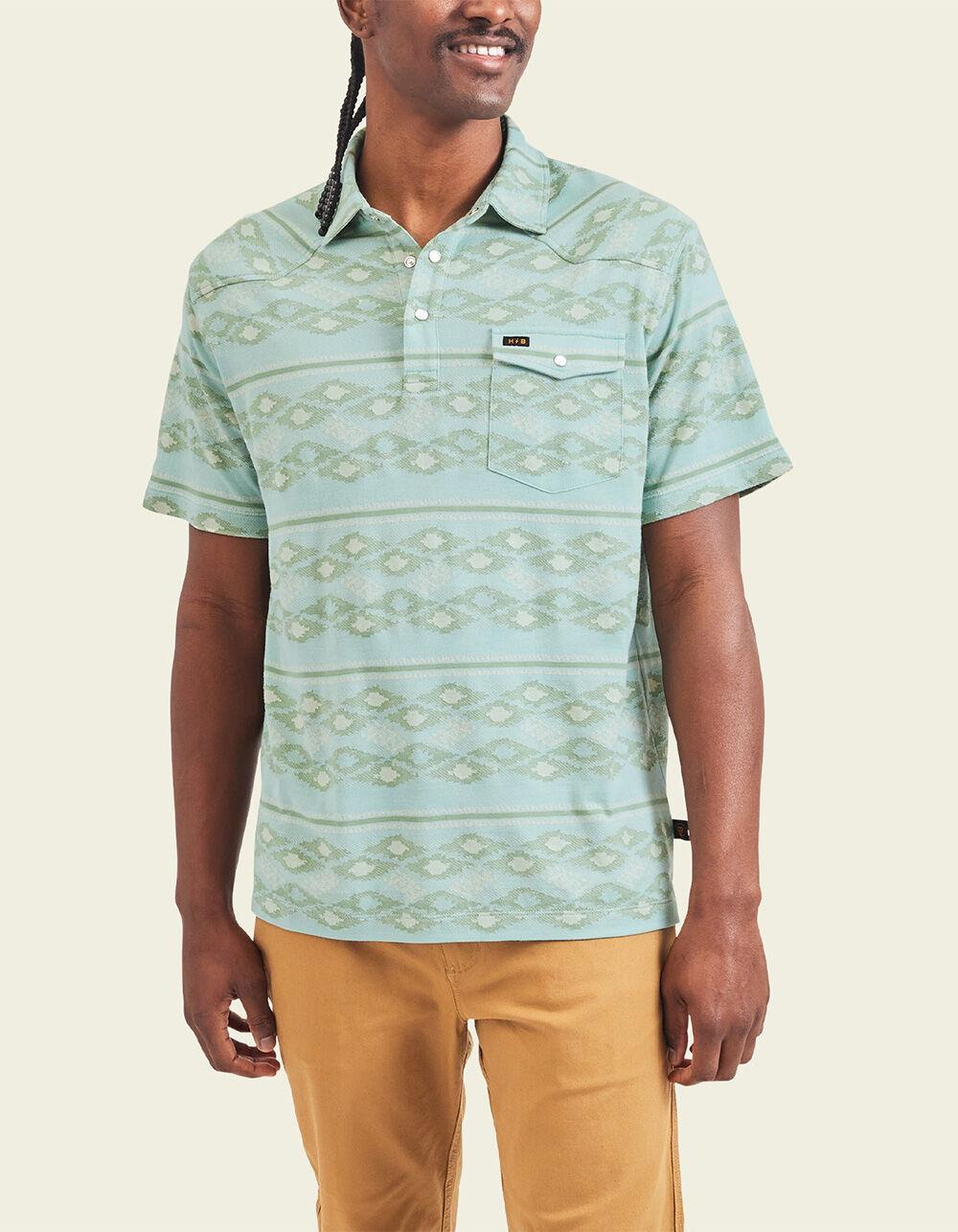 HOWLER BROTHERS Ranchero Jacquard Mens Polo Shirt - SEAFOAM Product Image