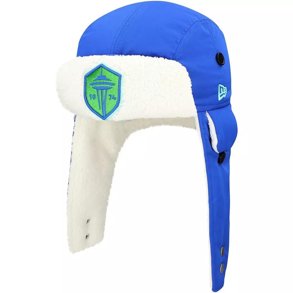 Men's New Era Blue Seattle Sounders FC Trapper Knit Hat,  Product Image