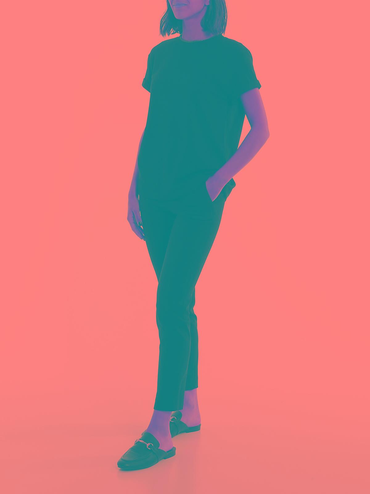 BRUNELLO CUCINELLI Women Stretch Cotton Jersey T-shirt With Precious Faux-layering In Black Product Image