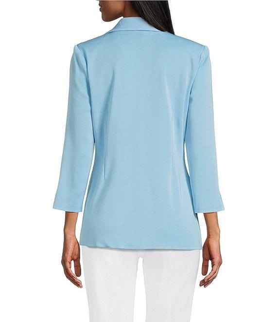 Ming Wang Knit Notch Lapel Bracelet Sleeve Single-Button Jacket Product Image