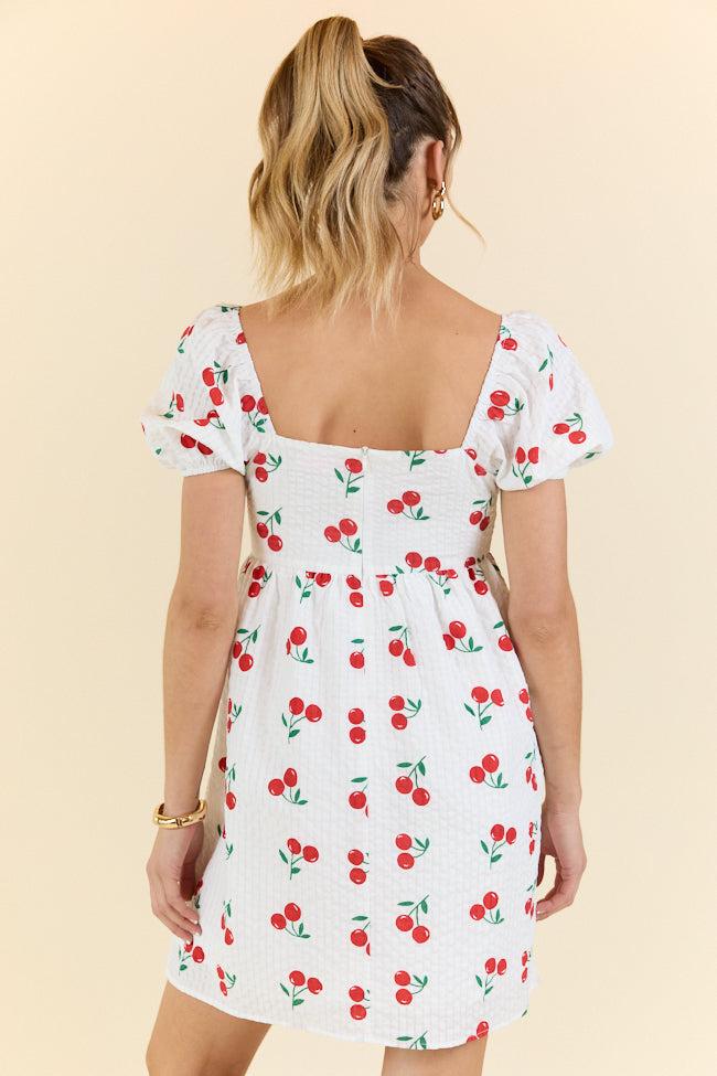 One Day At A Time Cherry Print Mini Dress FINAL SALE Product Image