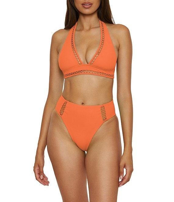 Becca By Rebecca Virtue Modern Edge Fine Ribbed Texture High Waist Swim Bottom Product Image