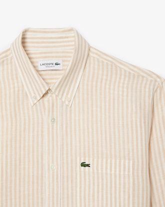 Regular Fit Striped Linen Shirt Product Image