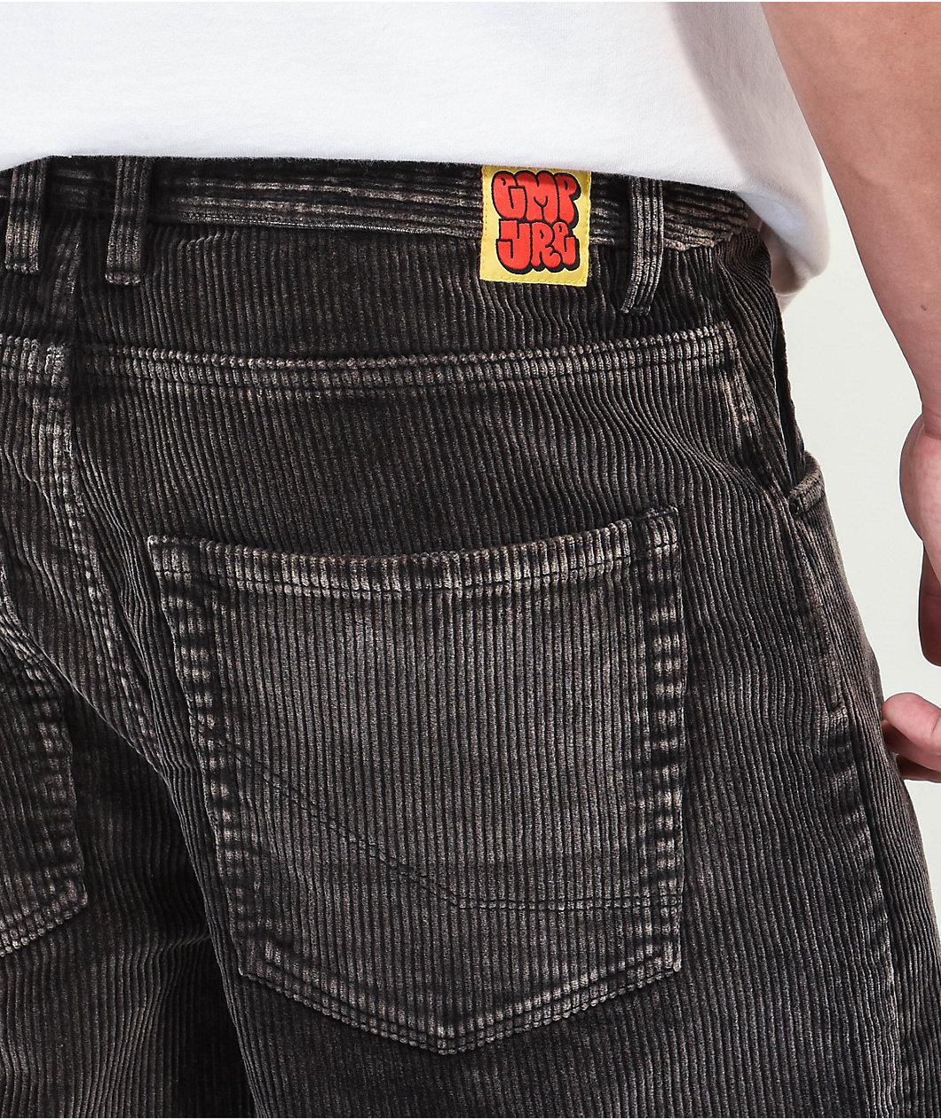 Empyre Loose Fit Sk8 Black Acid Wash Corduroy Skate Pants Product Image