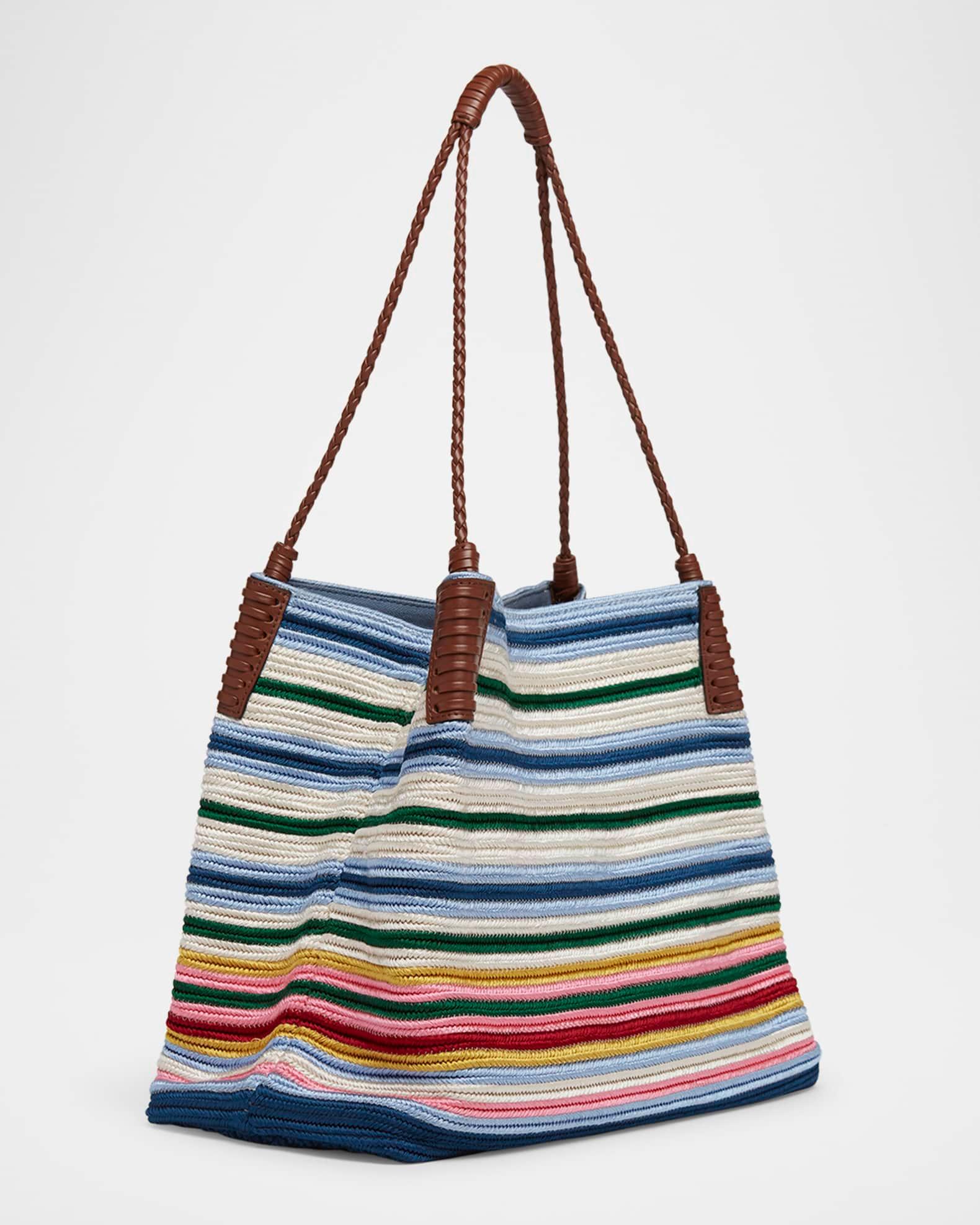 Libra Striped Shopping Shoulder Bag Product Image