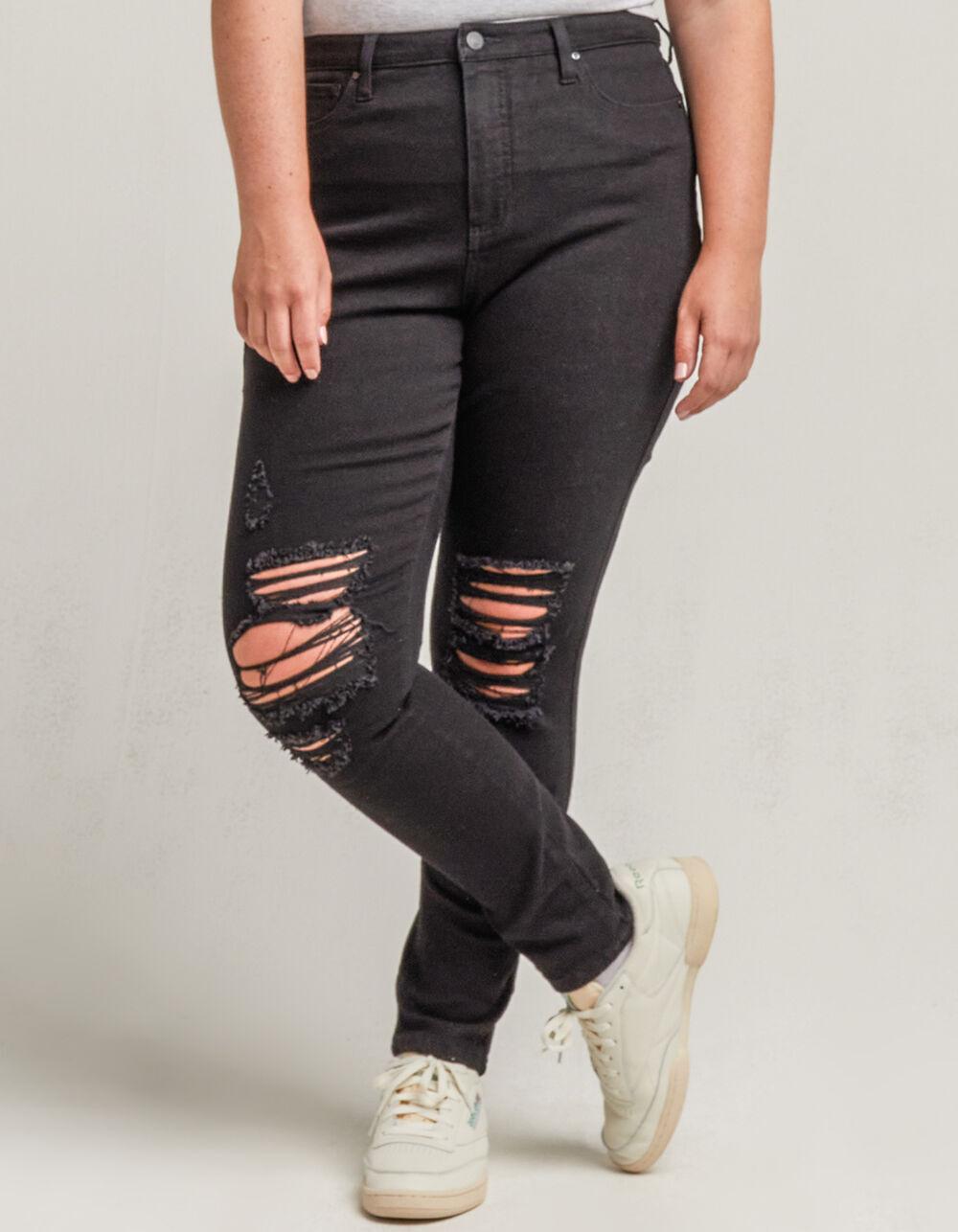 RSQ Curvy High Rise Womens Skinny Jeans - BLACK Product Image