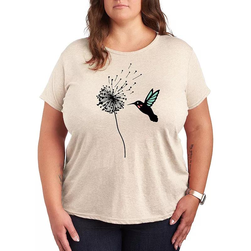 Plus Hummingbird And Dandelion Graphic Tee, Women's,  Product Image