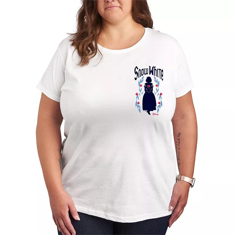 Disneys Snow Plus Size Left Chest Graphic Tee, Womens Product Image