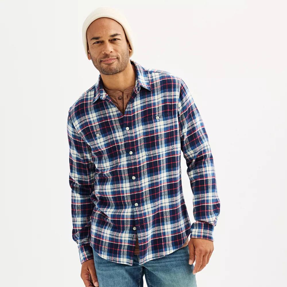 Men's Sonoma Goods For Life® Supersoft Flannel Button-Down Shirt,  Product Image