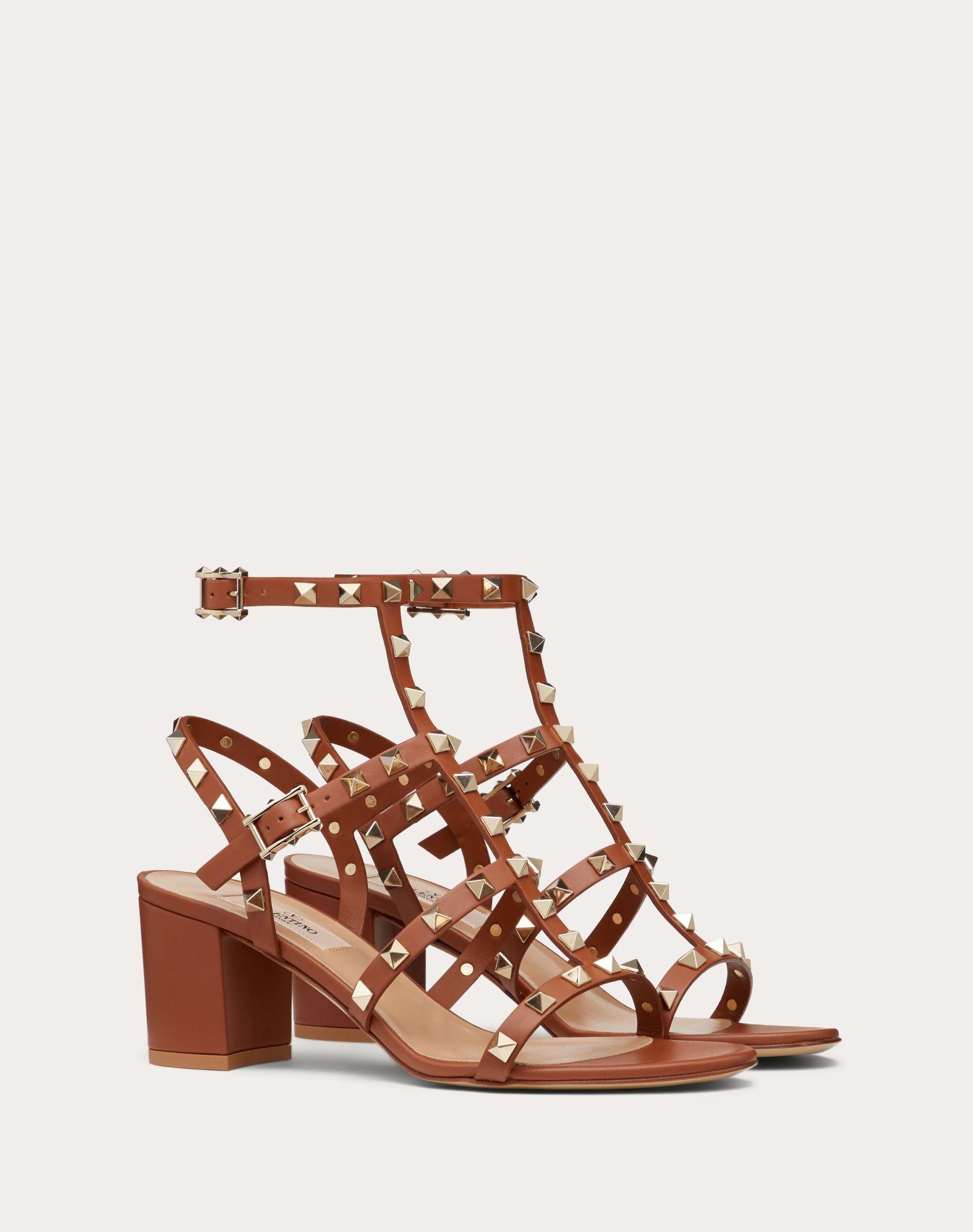 Rockstud Calfskin Ankle Strap Sandal 60 Mm Product Image