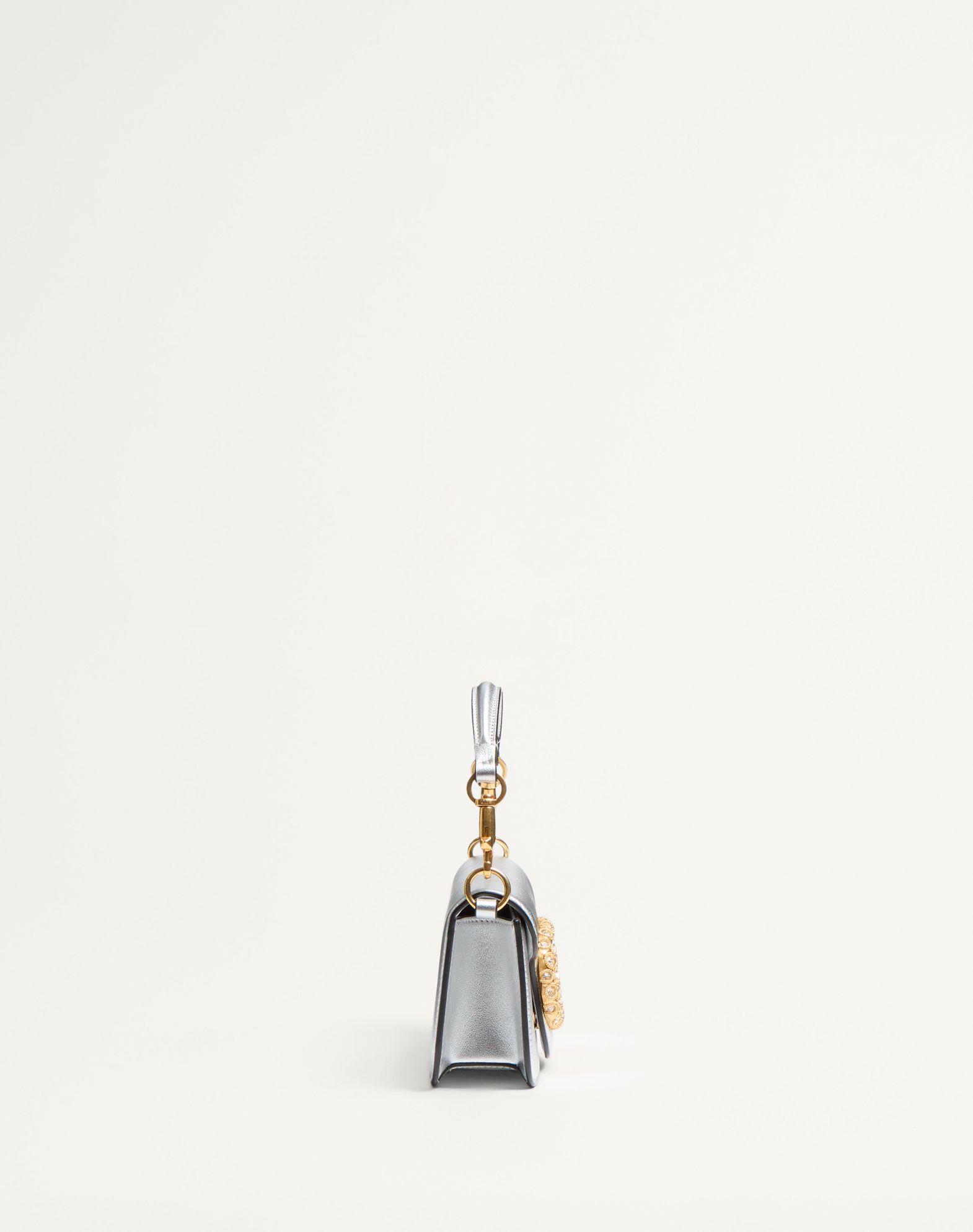 Valentino Garavani Locò Small Shoulder Bag In Laminated Calfskin With Jewel Logo Product Image