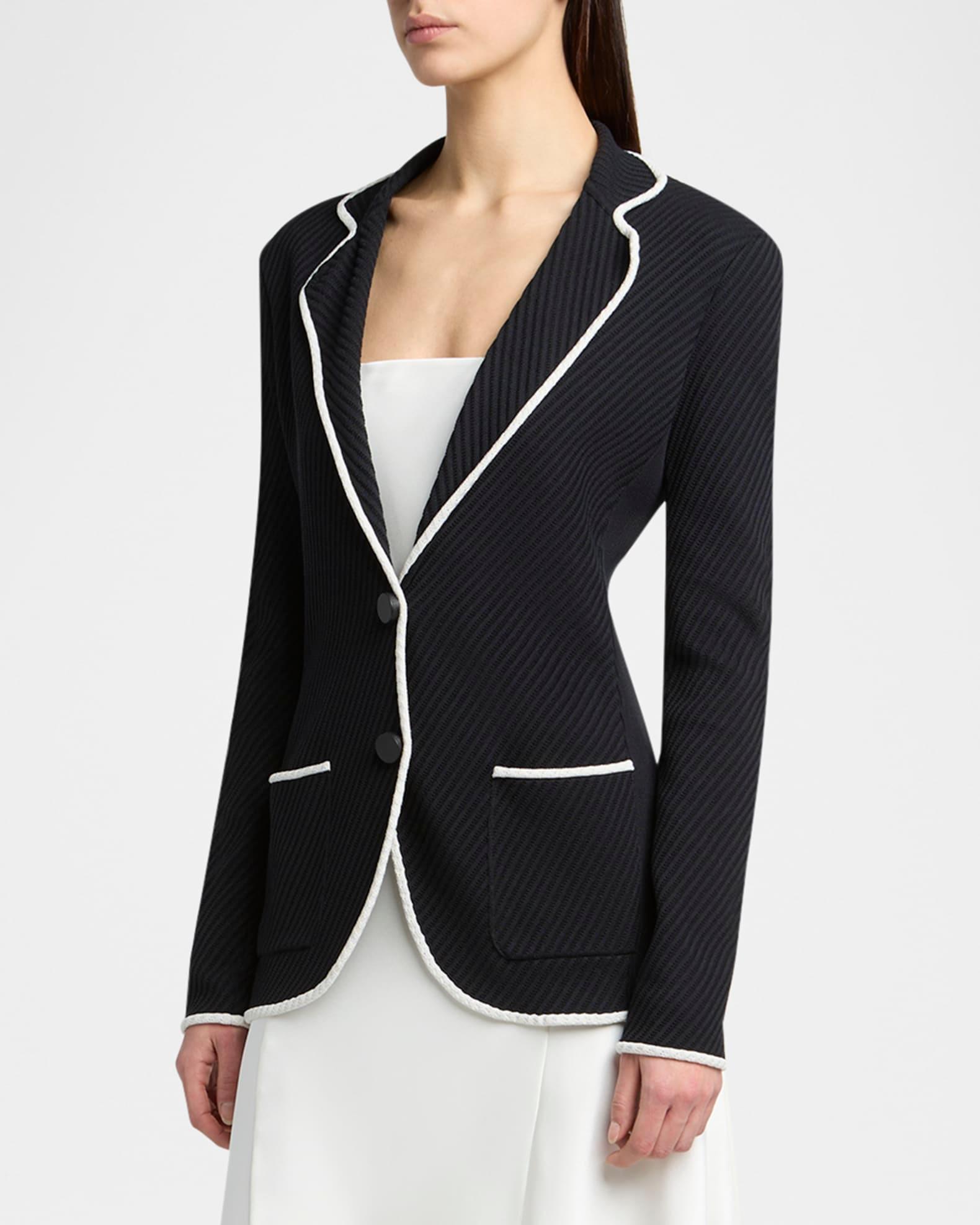 Silk Pointelle Knit Single-Breasted Jacket Product Image