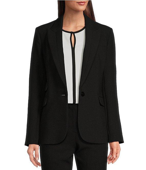 KARL LAGERFELD PARIS Single Button Notch Lapel Long Sleeve Blazer Product Image
