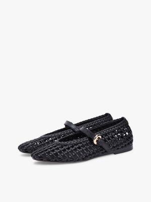 Woven Leather Mix Mary Jane Flat Product Image